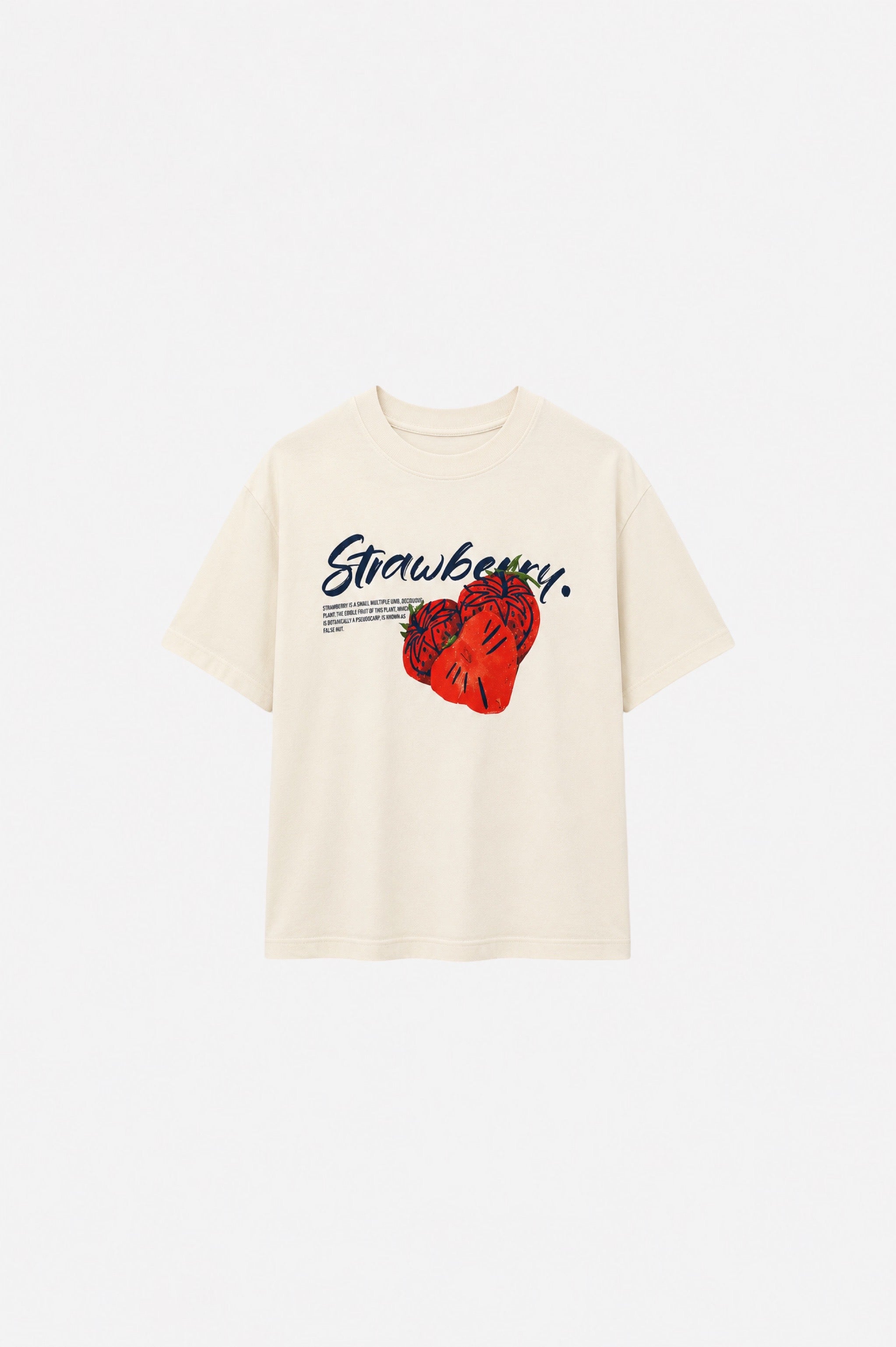 Oversized cream cotton t-shirt with print from Ginaci Türkiye, casual and comfortable for everyday wear.
