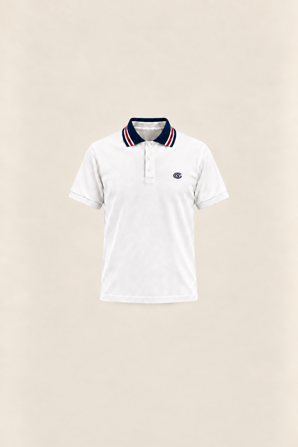 White pike polo shirt by Ginaci Türkiye, featuring a classic fit and collar, displayed on a plain background.