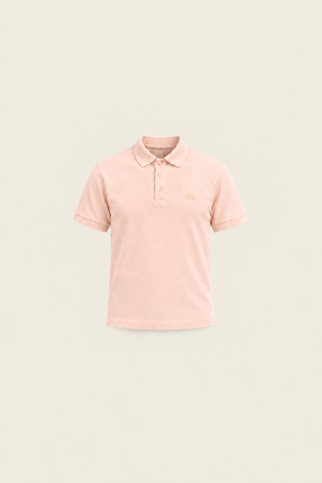 Pink Pudra Pike Polo shirt from Ginaci Türkiye featuring a classic collar and short sleeves, displayed on a hanger.