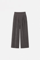Gray Tencel fabric wide-leg pants with pleats from Ginaci Türkiye, featuring a relaxed fit and stylish design.