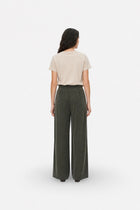 Haki Tencel Kumaş bol paça piliseli pantolon by Ginaci Türkiye, featuring wide legs and stylish design.