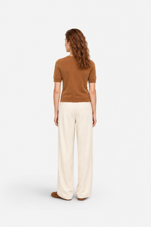 Brown polo neck sweater from Ginaci Türkiye featuring a round neckline, cozy knit fabric, and stylish casual design.