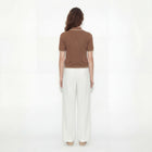 Brown polo neck knit sweater from Ginaci Türkiye, featuring a classic polo style and soft, cozy fabric.