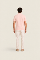 Pink Pudra Pike Polo shirt by Ginaci Türkiye, shown from the back with a classic collar and short sleeves.
