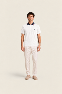 White Pike Polo shirt by Ginaci Türkiye featuring a classic collar and short sleeves, displayed on a plain background.