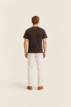 Brown basic T-shirt by Ginaci Türkiye, casual fit, soft fabric, displayed on a white background.