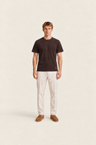 Brown basic T-shirt by Ginaci Türkiye, featuring a comfortable fit and simple design, shown on a plain background.
