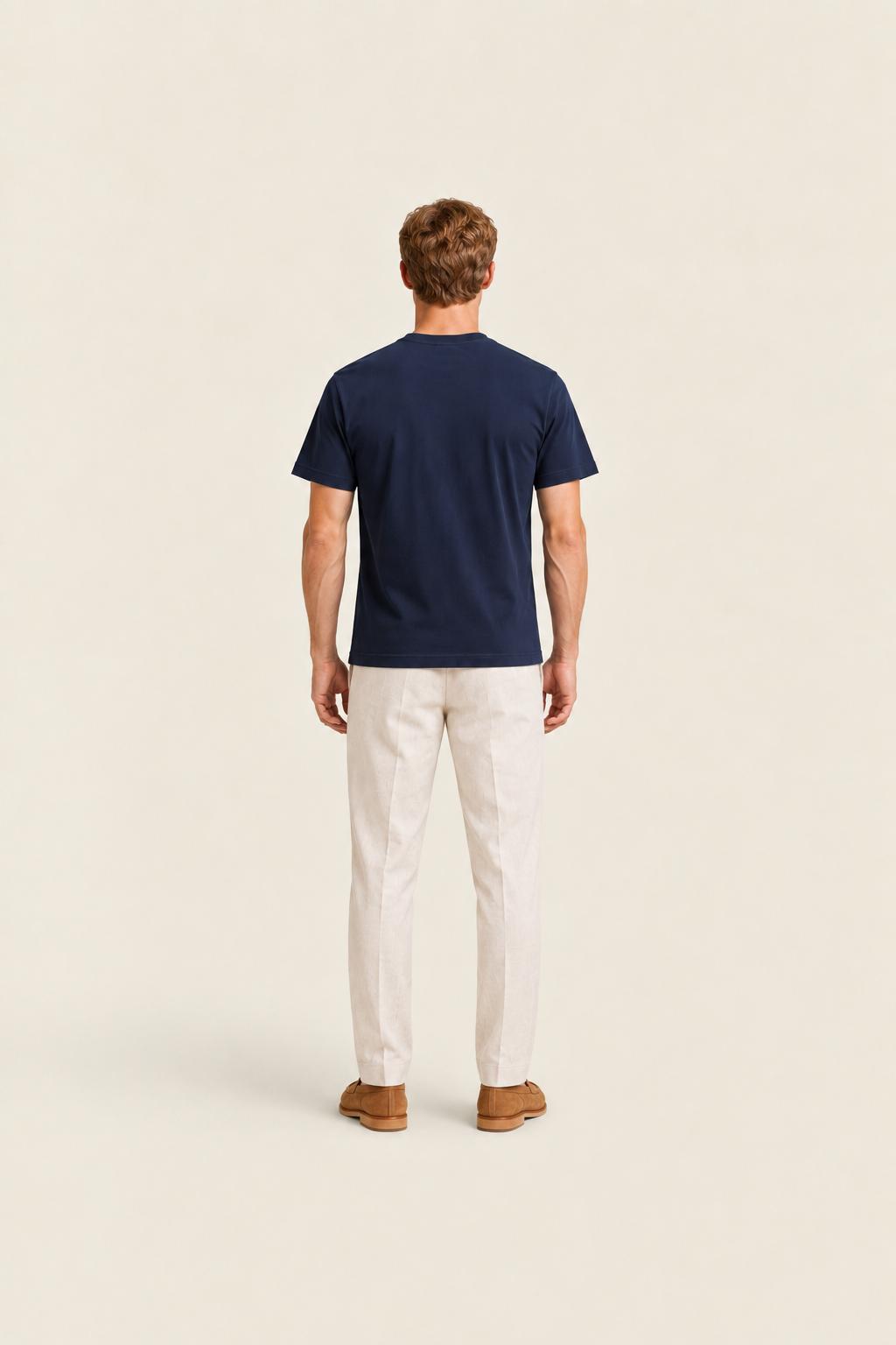 Navy basic T-shirt by Ginaci Türkiye, casual fit, soft fabric, plain design, ideal for everyday wear.