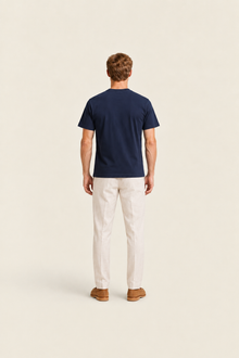 Navy basic T-shirt by Ginaci Türkiye, casual fit, soft fabric, plain design, ideal for everyday wear.