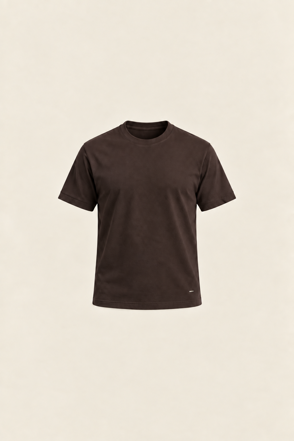 Brown basic T-shirt from Ginaci Türkiye featuring a simple design, shown on a plain background.