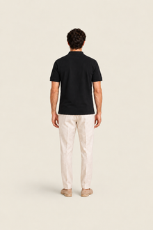 Black Pike Polo shirt from Ginaci Türkiye, shown from the back with a classic collar and smooth fabric.