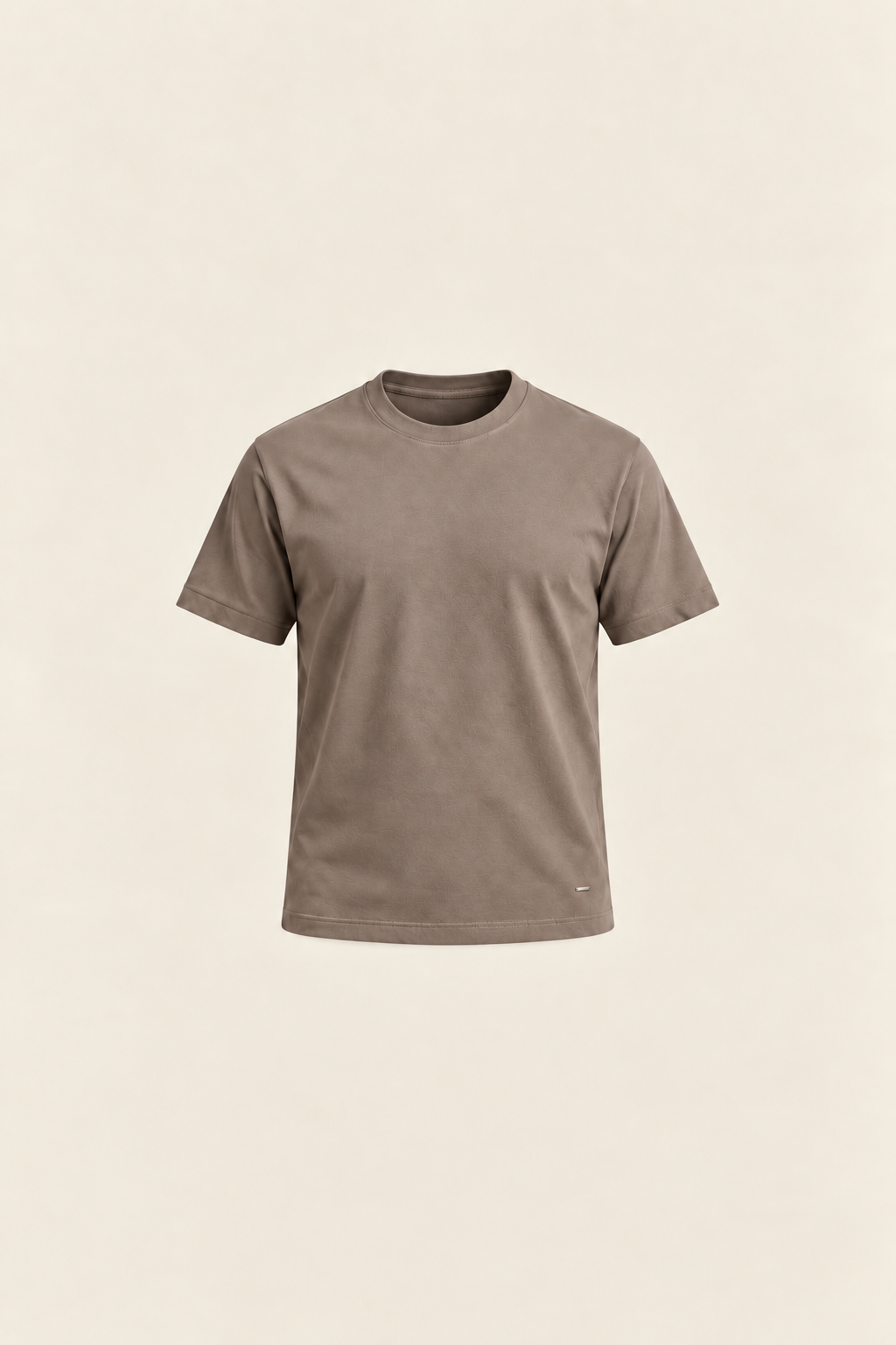 Taupe Vizon Basic Tişört by Ginaci Türkiye, front view showing soft fabric and classic fit.